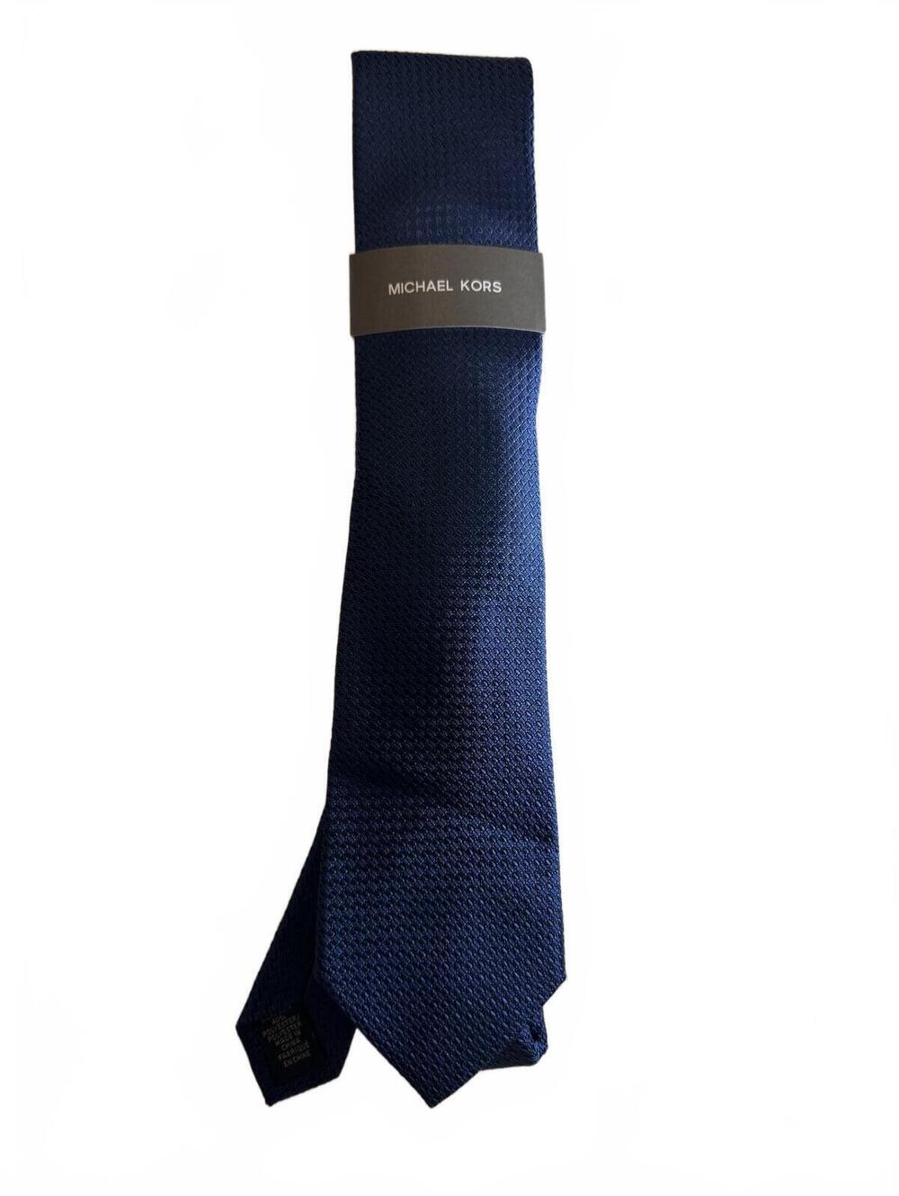 Michael Kors Navy Blue Textured Tie - One Size